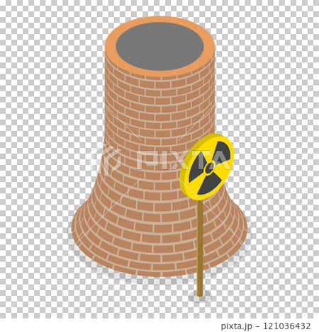 3D Isometric Flat  Set of Radioactive Waste Items. Item 5 121036432