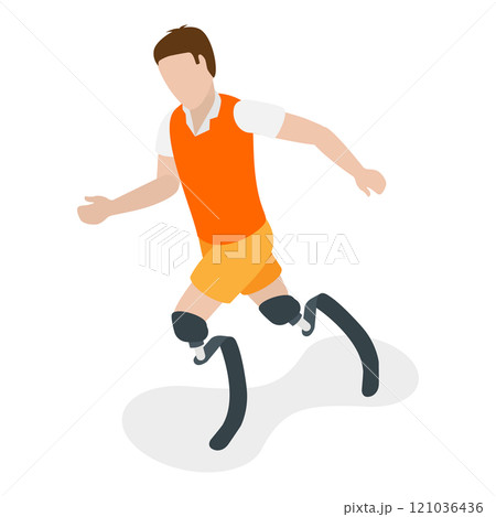 3D Isometric Flat  Set of Paralympians. Item 8 121036436