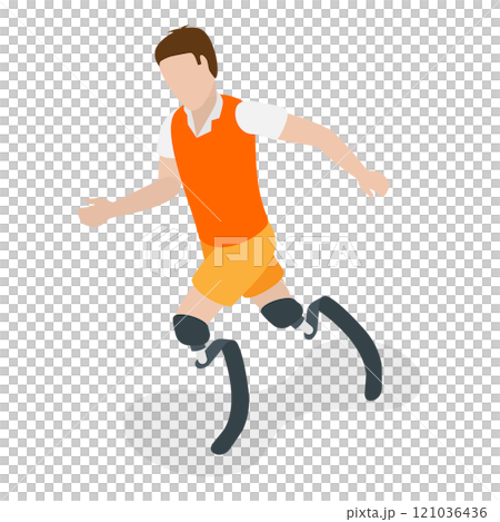 3D Isometric Flat  Set of Paralympians. Item 8 121036436