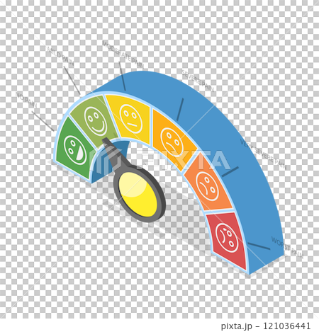 3D Isometric Flat  Illustration of Pain Level Chart. Item 2 121036441