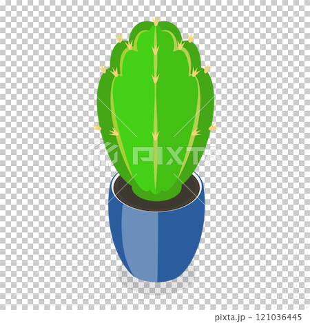3D Isometric Flat  Set of Cactuses. Item 2 121036445