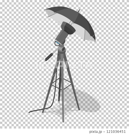 3D Isometric Flat  Set of Photo Studio Equipment Items. Item 6 121036451
