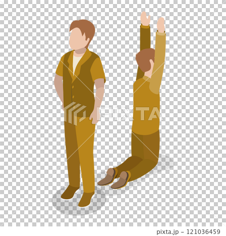 3D Isometric Flat  Set of English Alphabet with People. Item 8 3D Isometric Flat  Set of English Alphabet with People. Item 8 121036459