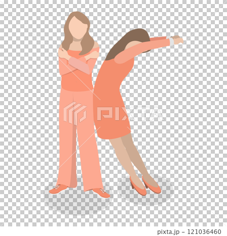 3D Isometric Flat Set of English Alphabet with People. Item 18 3D Isometric Flat Set of English Alphabet with People. Item 18 121036460