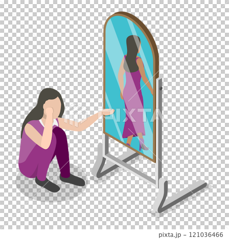 3D Isometric Flat  Illustration of Inner Conflict. Item 3 121036466