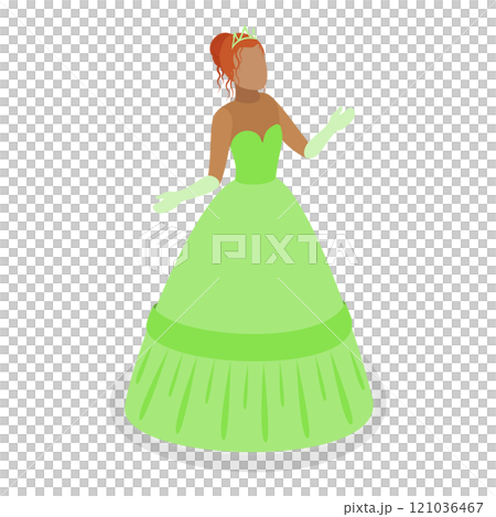 3D Isometric Flat  Set of Princess Characters. Item 2 121036467