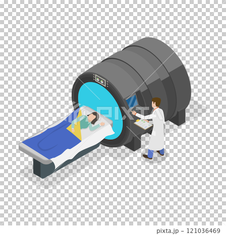 3D Isometric Flat  Illustration of Diagnostic Radiology. Item 3 121036469