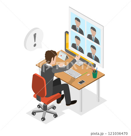 3D Isometric Flat  Illustration of Entry Permission. Item 3 121036470