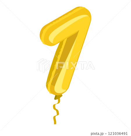 3D Isometric Flat  Illustration of Birthday Ballon. Item 2 121036491