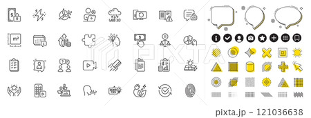 Set of Ethics, Idea and Web3 line icons for web app. Design elements, Social media icons. Breathing exercise, Instruction manual, Windmill turbine icons. Vector 121036638