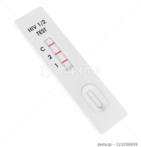 HIV rapid test cassette, 3D rendering HIV rapid test cassette, 3D rendering 121036939