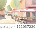 水彩画風 テラス席 水彩画風 テラス席 121037220