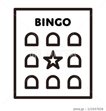 ビンゴカードの線画アイコン 121037816
