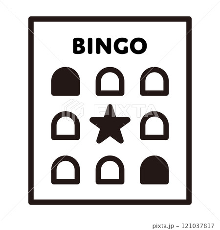 ビンゴカードの線画アイコン 121037817
