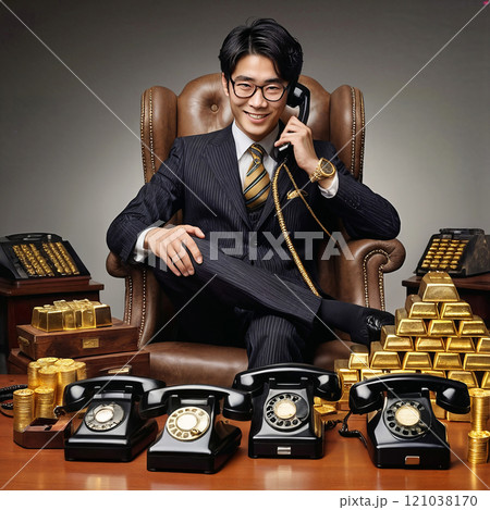 写真素材(高画質 有料) 振込め詐欺の詐欺者である犯罪者 121038170