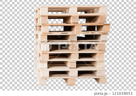 wooden pallets on isolate transparency background, PNG  121039053