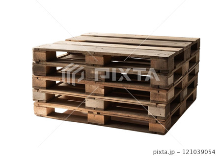wooden pallets on isolate transparency background, PNG  121039054
