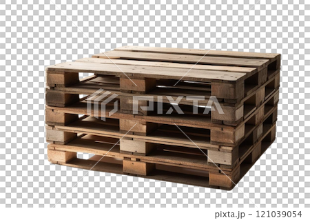 wooden pallets on isolate transparency background, PNG  121039054