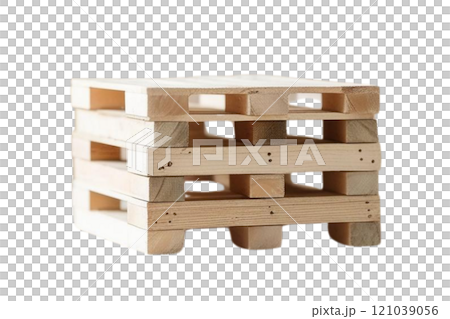 wooden pallets on isolate transparency background, PNG  121039056