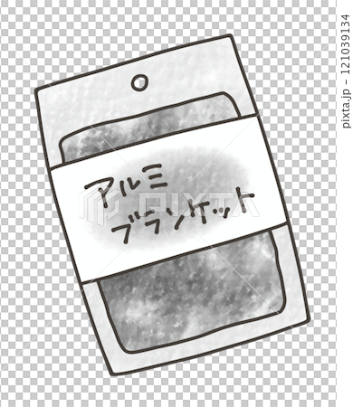 ゆるめシンプルなアルミブランケット　アナログ風 121039134