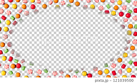 お菓子のフレーム背景 121039500