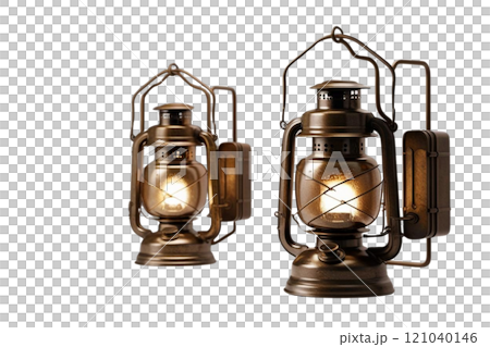 Vintage full lantern on isolate 121040146