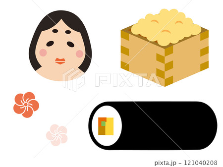 お多福と福豆と恵方巻 121040208