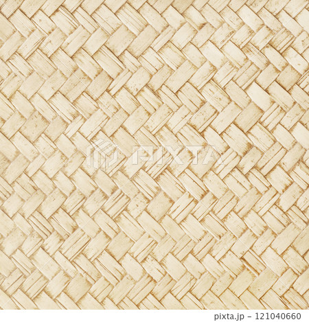 Old bamboo weaving pattern, woven rattan mat texture for background and design art work. 121040660