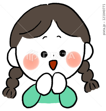 ワクワクする女の子のイラストカット 121040771
