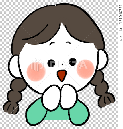 一個興奮的女孩的插圖剪輯 一個興奮的女孩的插圖剪輯 121040771