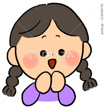 ワクワクする女の子のイラストカット 121040776