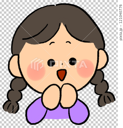 ワクワクする女の子のイラストカット 121040776