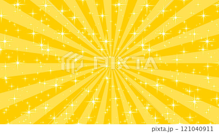 キラキラ集中線　黄色　16:9 121040911