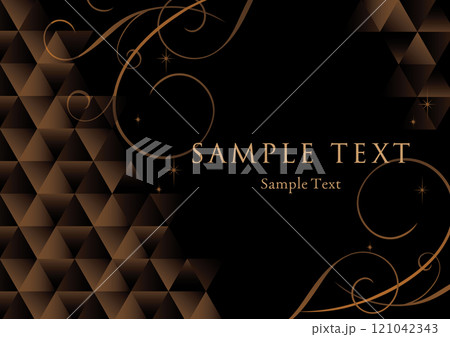 シックでエレガントな茶と黒の幾何学背景テンプレート 121042343