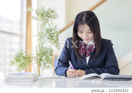 教育イメージ 勉強している女子高生 教育イメージ 勉強している女子高生 121042422