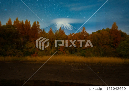晩秋の大山とオリオン座 121042660