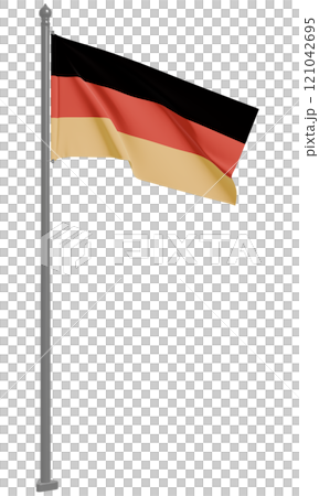 飄揚的德意志聯邦共和國國旗3D圖（前視圖） 121042695