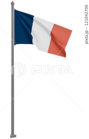 フランス共和国のはためく国旗の3Dイラスト(正面) フランス共和国のはためく国旗の3Dイラスト(正面) 121042700