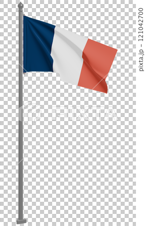 フランス共和国のはためく国旗の3Dイラスト(正面) フランス共和国のはためく国旗の3Dイラスト(正面) 121042700