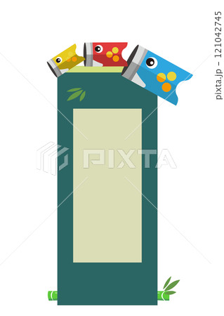 鯉のぼりが乗った掛け軸のイラスト 121042745