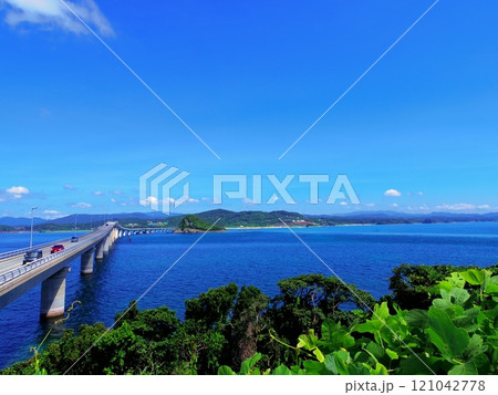 角島より望む角島大橋(山口県下関市) 121042778