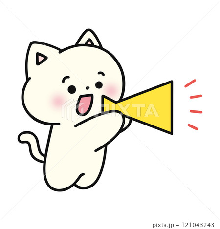 メガホンで応援する猫 121043243