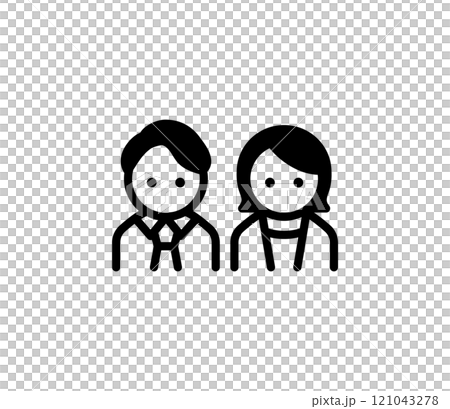 Simple icon illustration of men and women in suits Vector Simple icon illustration of men and women in suits Vector 121043278