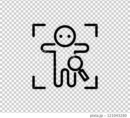 シンプルな人間ドックのアイコンイラスト　ベクター 121043280