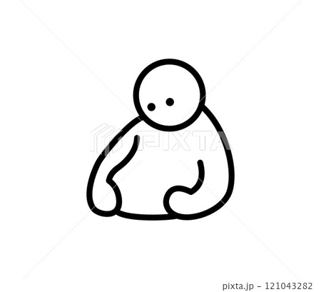 太ったお腹を気にするアイコンイラスト　ベクター 121043282