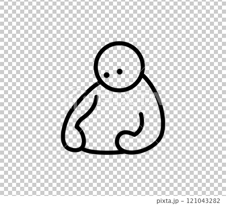 太ったお腹を気にするアイコンイラスト　ベクター 121043282