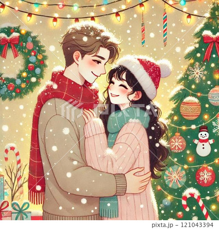 クリスマスに幸せそうなカップル クリスマスに幸せそうなカップル 121043394