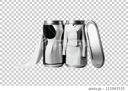 Open tin can on white background. on isolate transparency background, PNG 121043535