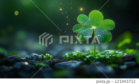 Clover background, st patrick's day celebration concept in Ireland. 121043712