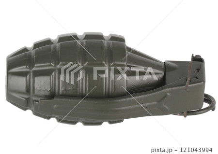 Fragmentation hand grenade isolated on white Fragmentation hand grenade isolated on white 121043994